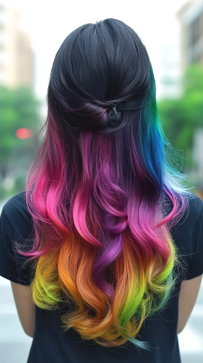 A Dazzling Rainbow Ombré: Transform Your Look with Vibrant Color Melting