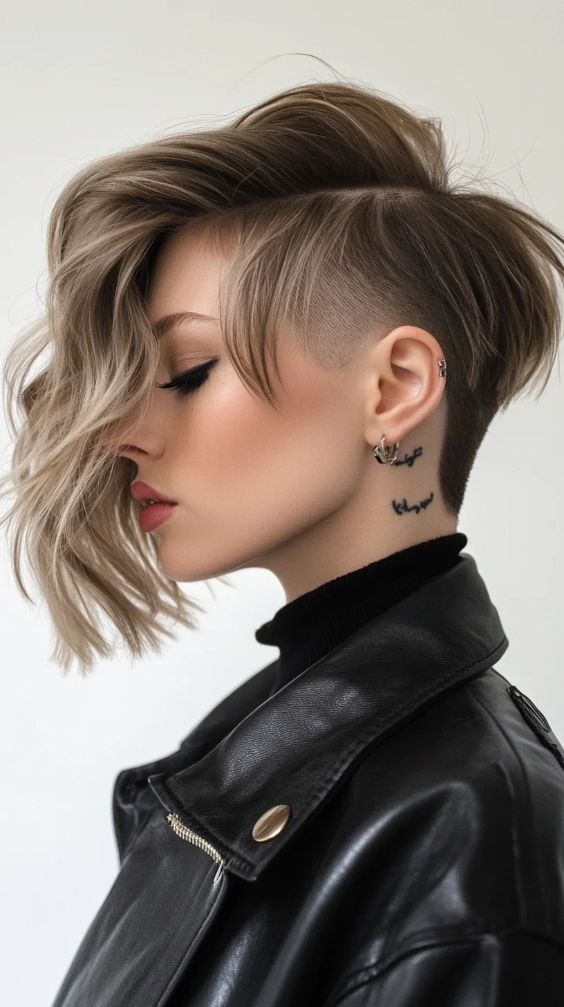 Edgy Elegance: The Chic Undercut with Textured Waves