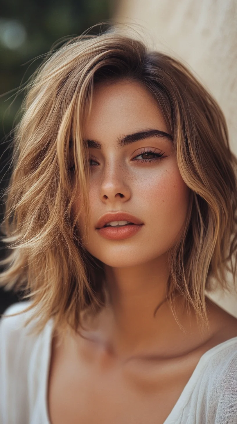 Effortless Beachy Waves: The Ultimate Tousled Lob for a Natural Look