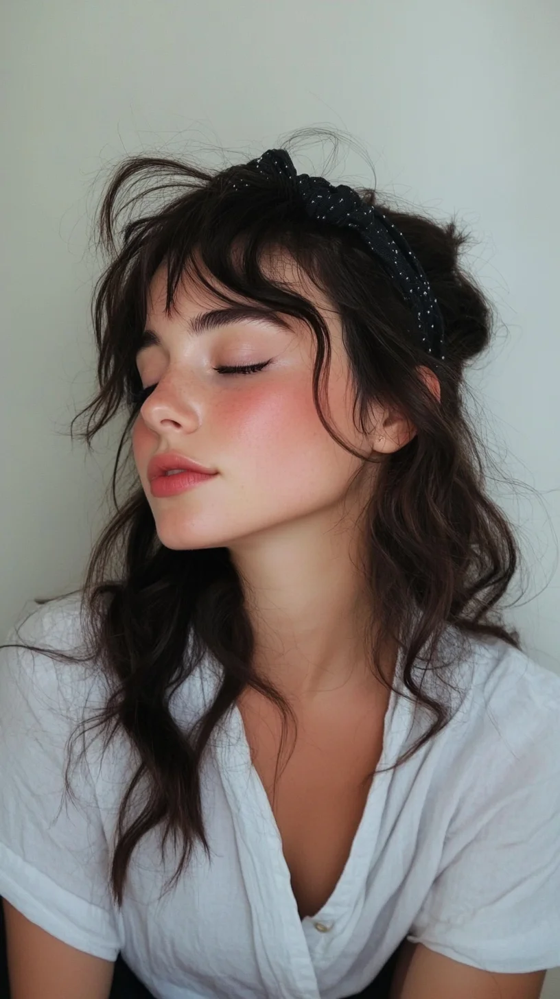 Effortless Bohemian Waves with a Chic Headband Accent