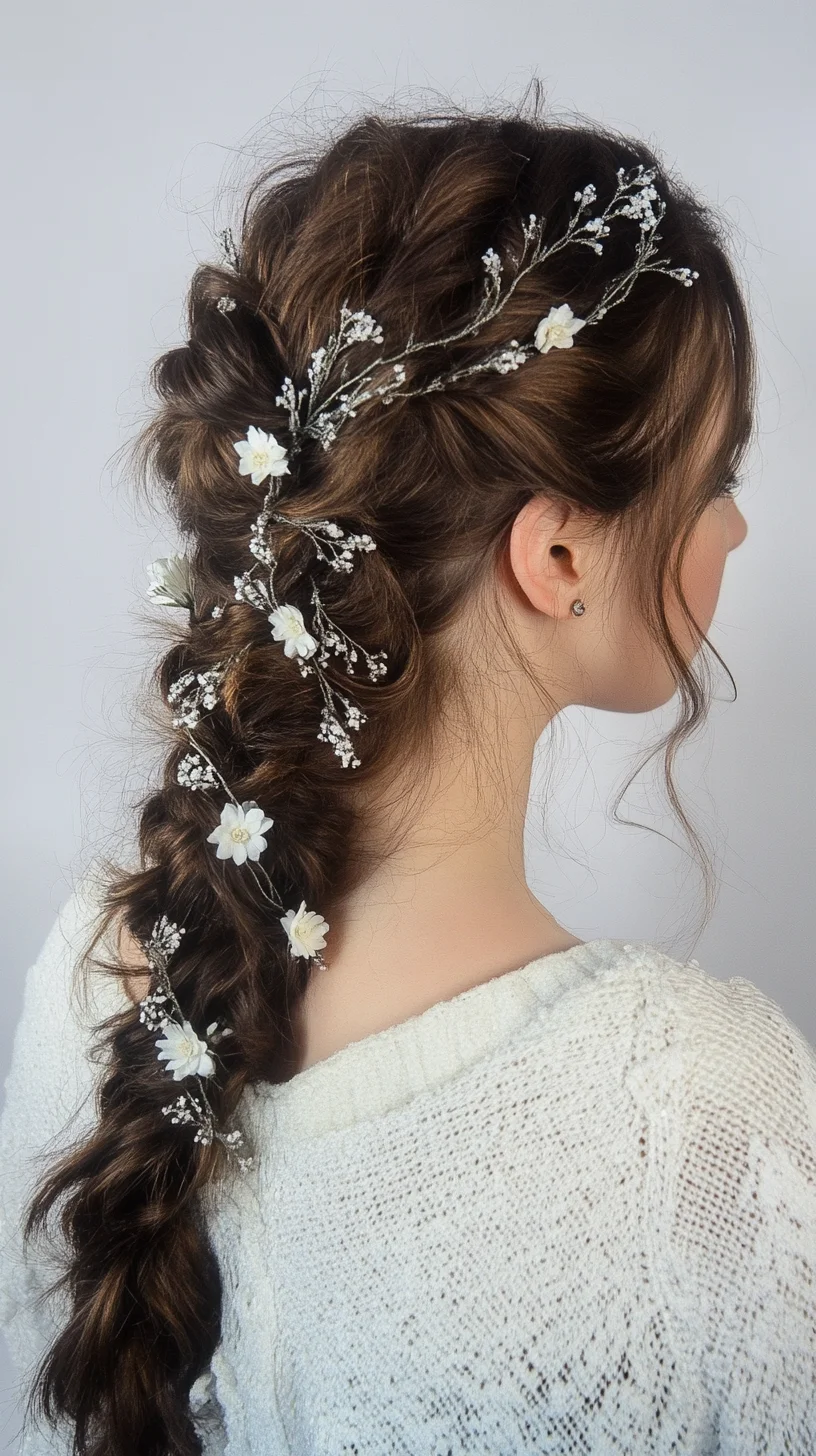 Effortless Boho Braids with Floral Accents for a Romantic Touch