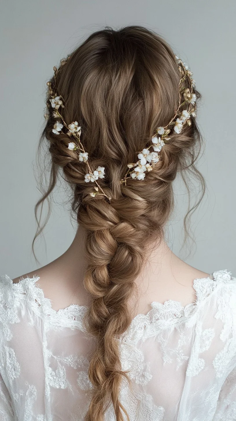 Effortless Elegance: Braided Beauty Accented with Floral Details