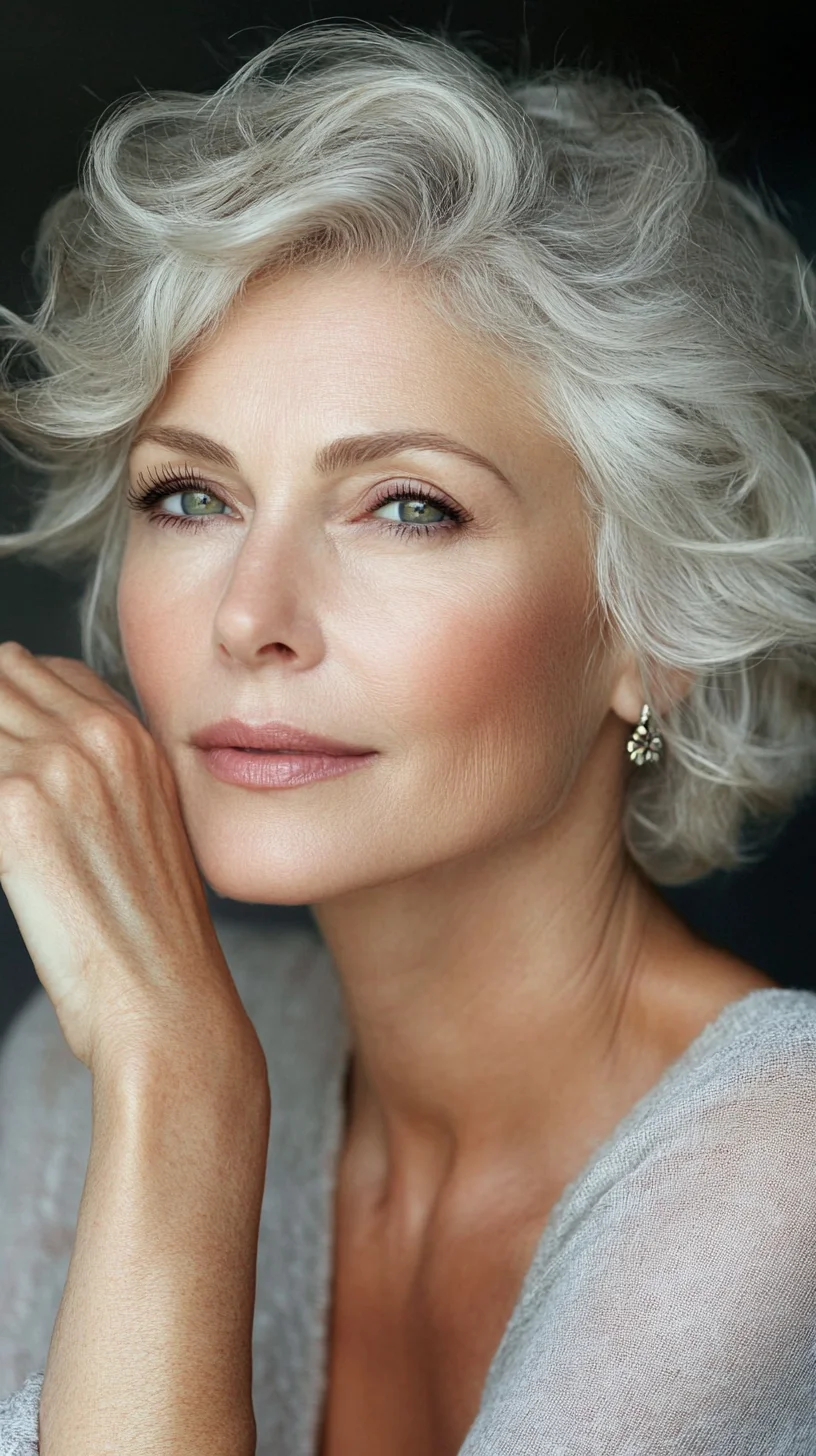 Effortless Elegance: Embrace the Chic Charm of Soft Curly Silver Hair