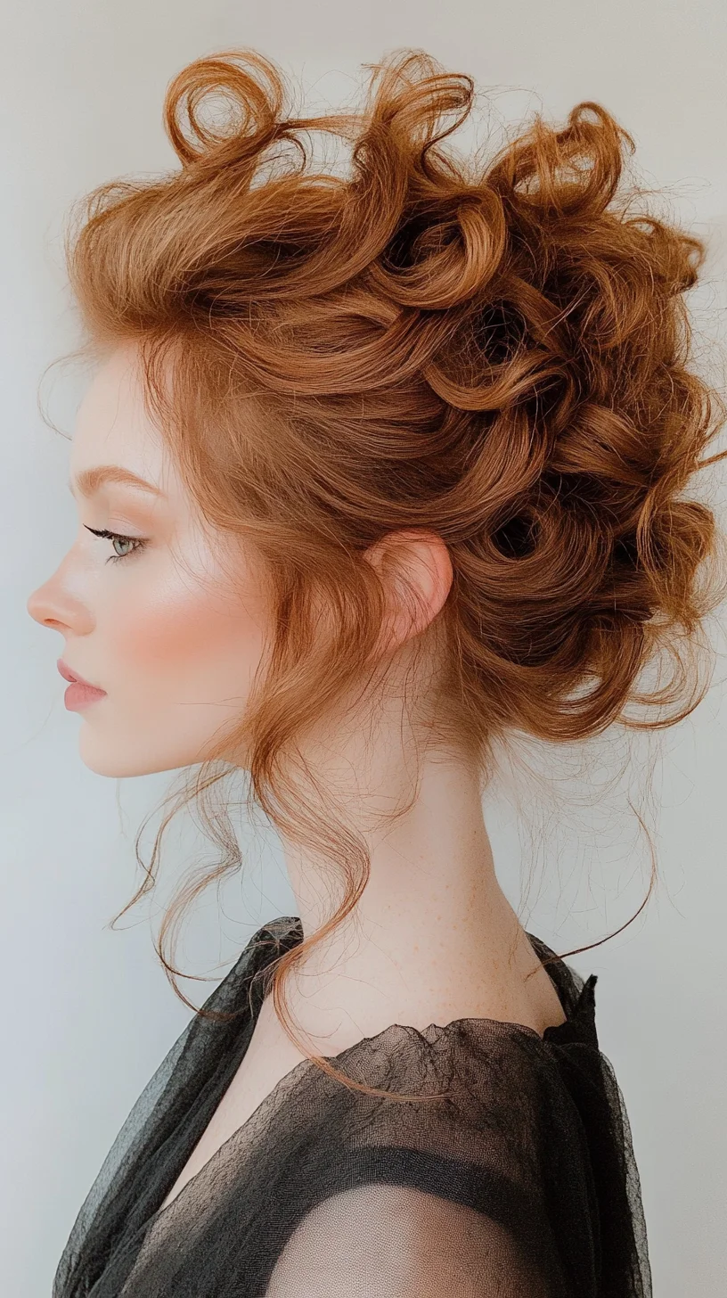 Effortless Elegance: Romantic Curly Updo for a Chic Statement