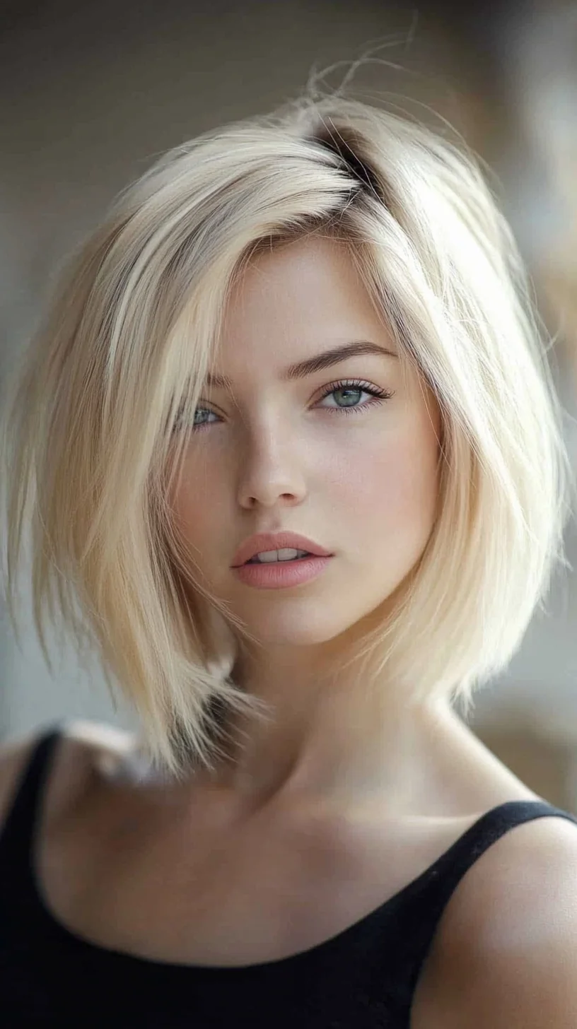 Effortlessly Chic Blonde Bob with Textured Layers