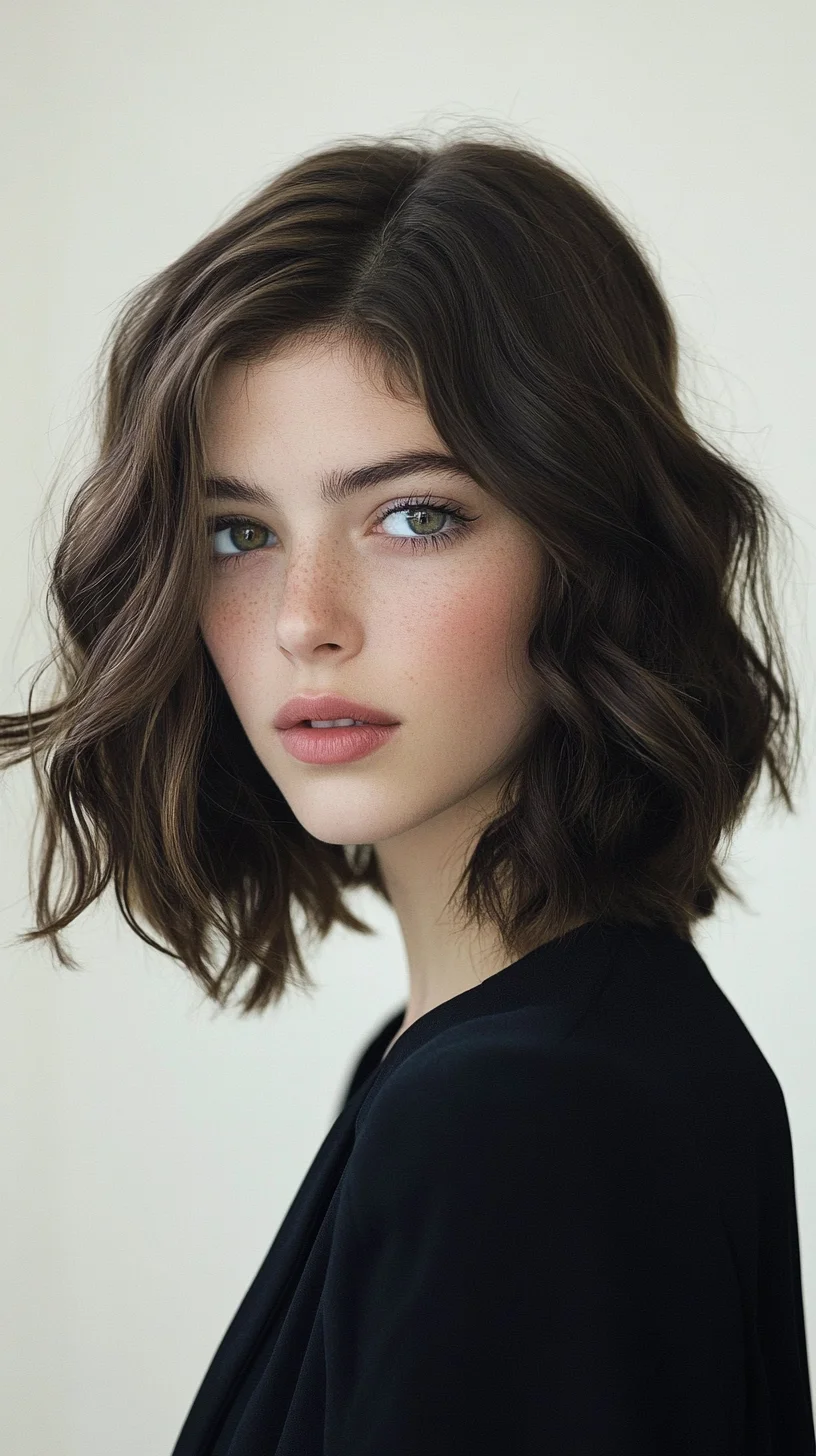 Effortlessly Chic: Embrace the Glamour of Soft, Wavy Shoulder-Length Hair