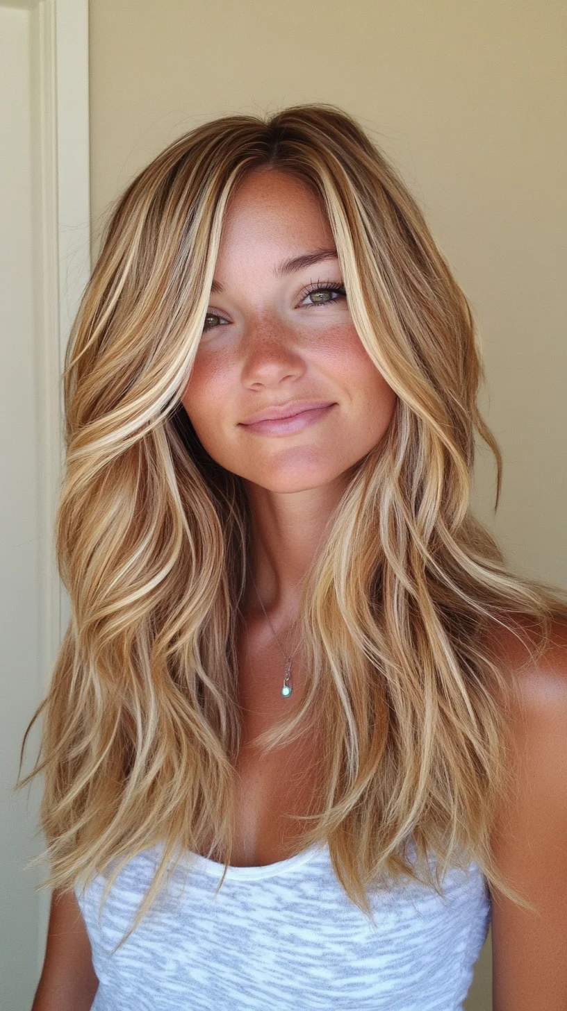 Effortlessly Chic Long Layers with Sun-Kissed Highlights