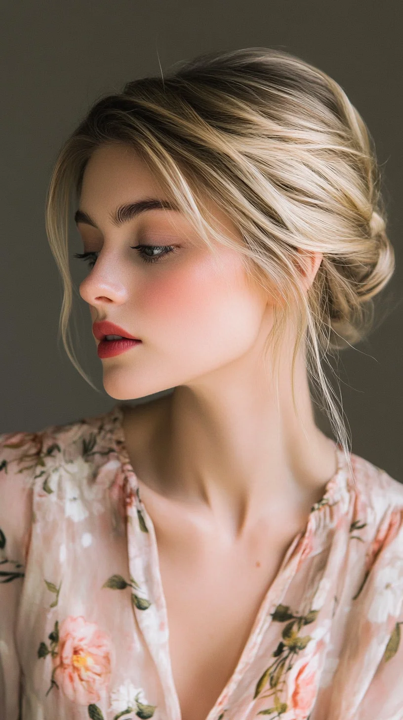 Effortlessly Chic Low Chignon with Soft, Romantic Waves