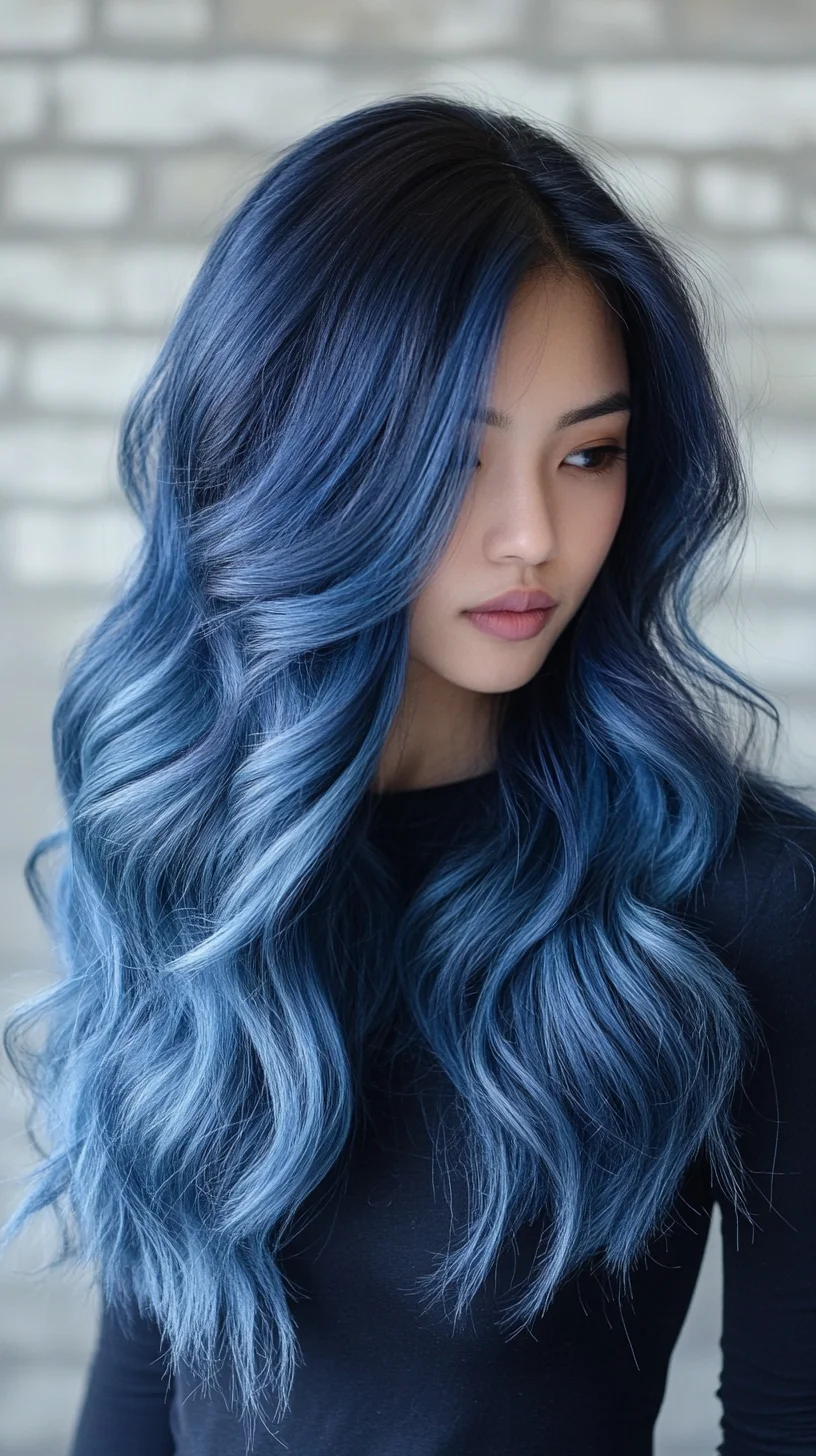 Effortlessly Chic Ocean Waves: Elevate Your Look with Stunning Blue Tresses