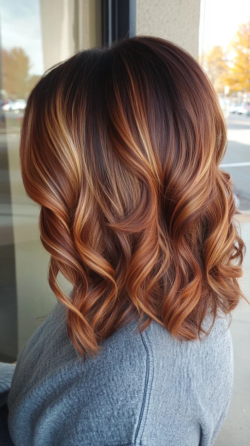 Effortlessly Chic: Stunning Copper Ombre Waves for a Glamorous Look