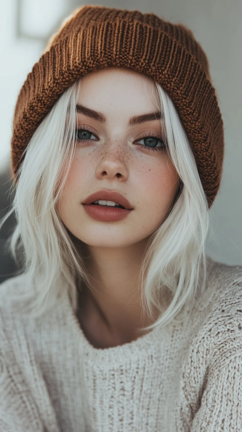 Effortlessly Chic: The Casual Bob with a Cozy Beanie