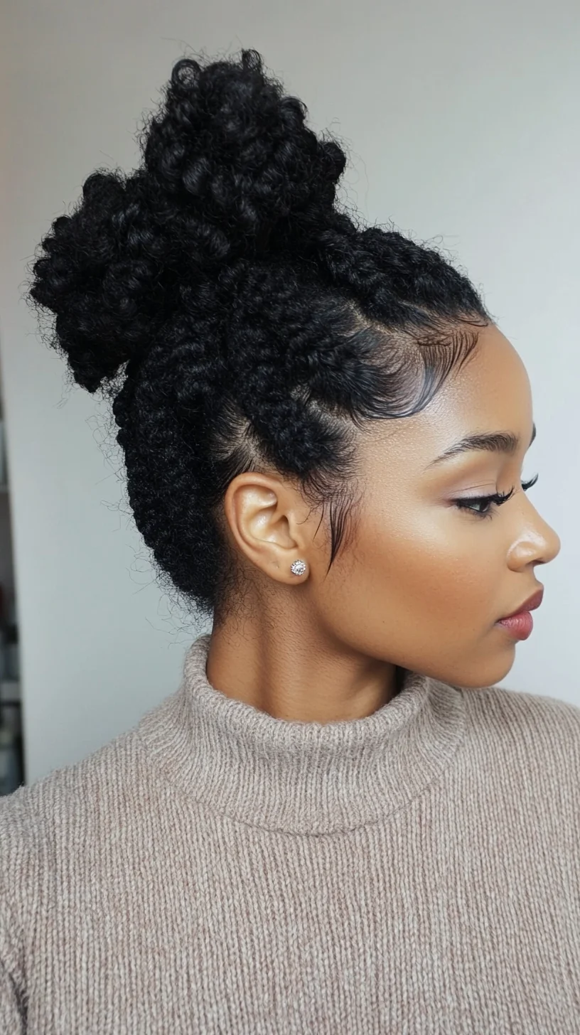 Effortlessly Chic: The Elegant High Bun with Defined Curls