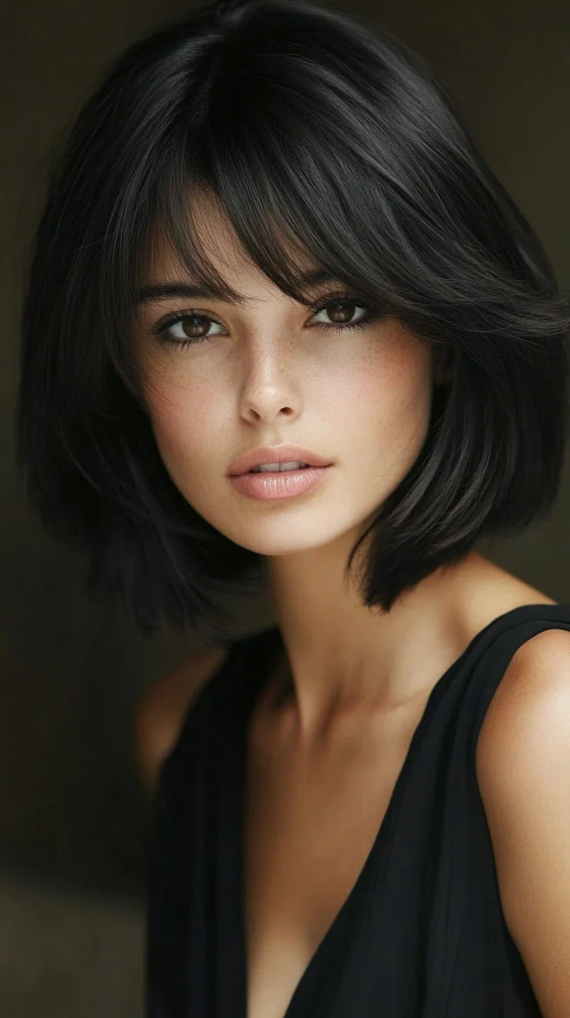 Effortlessly Chic: The Modern Blunt Bob with Soft Bangs