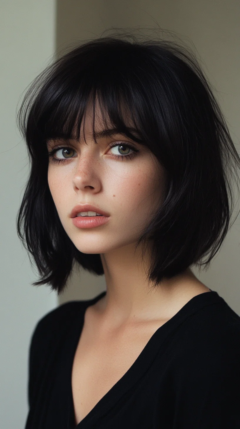 Effortlessly Chic: The Modern Textured Bob with Soft Bangs