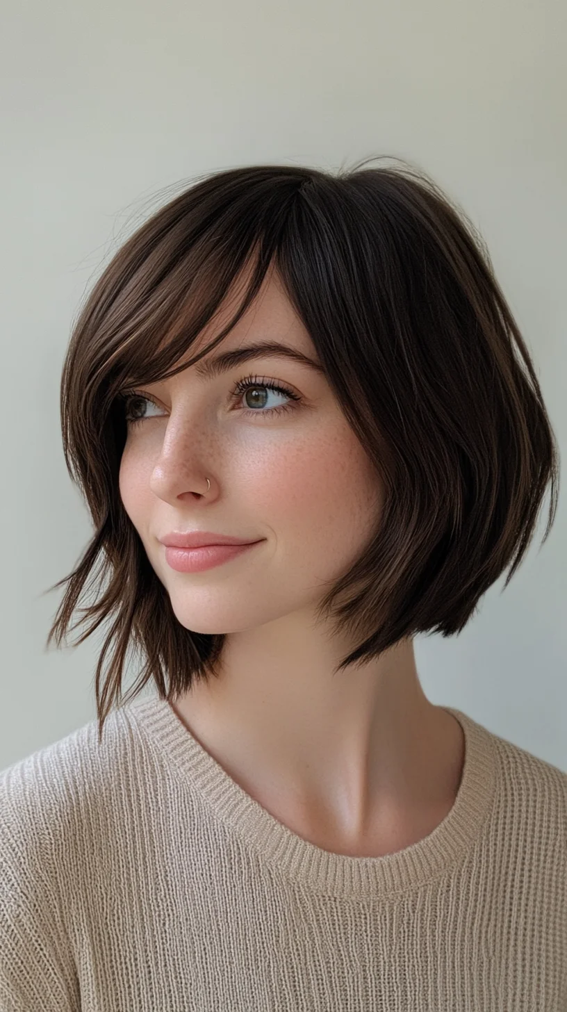 Effortlessly Chic: The Modern Textured Bob with Subtle Layers