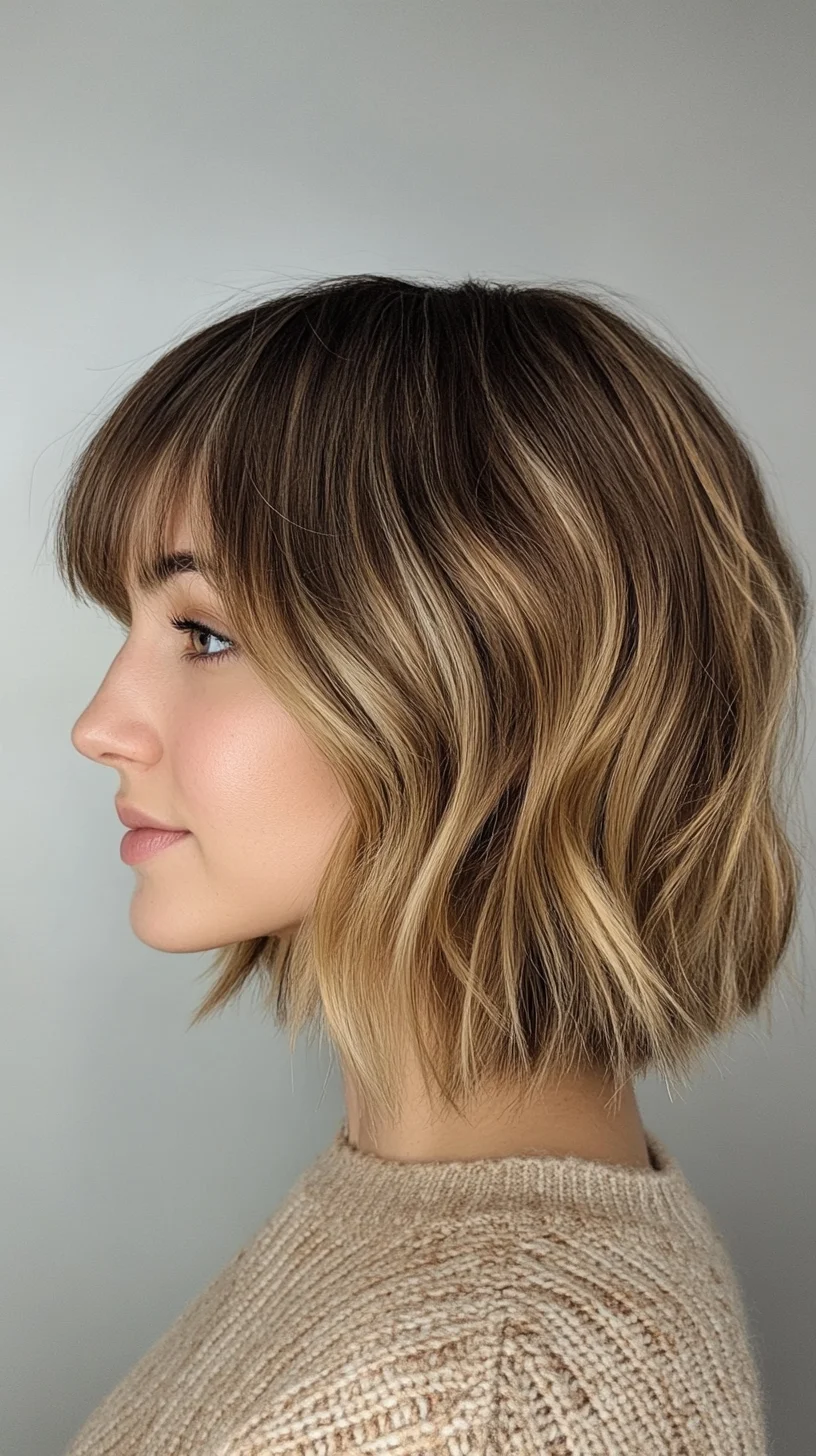 Effortlessly Chic: The Perfect Beachy Waves with Fringed Bangs