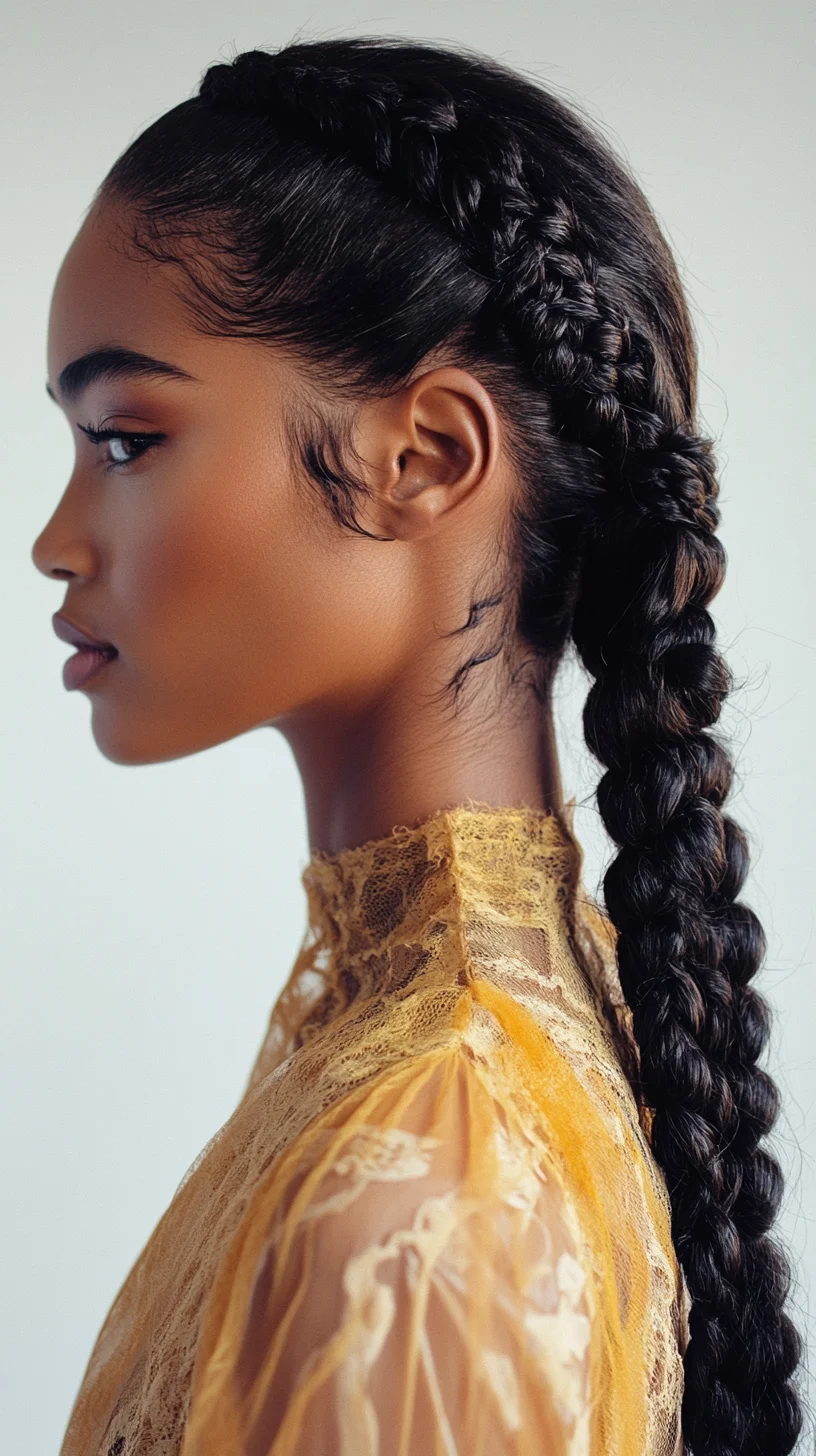 Effortlessly Chic: The Sleek Braided Ponytail for Effortless Elegance