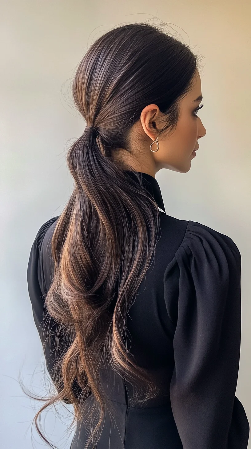 Effortlessly Chic: The Sleek Low Ponytail with Luxurious Waves