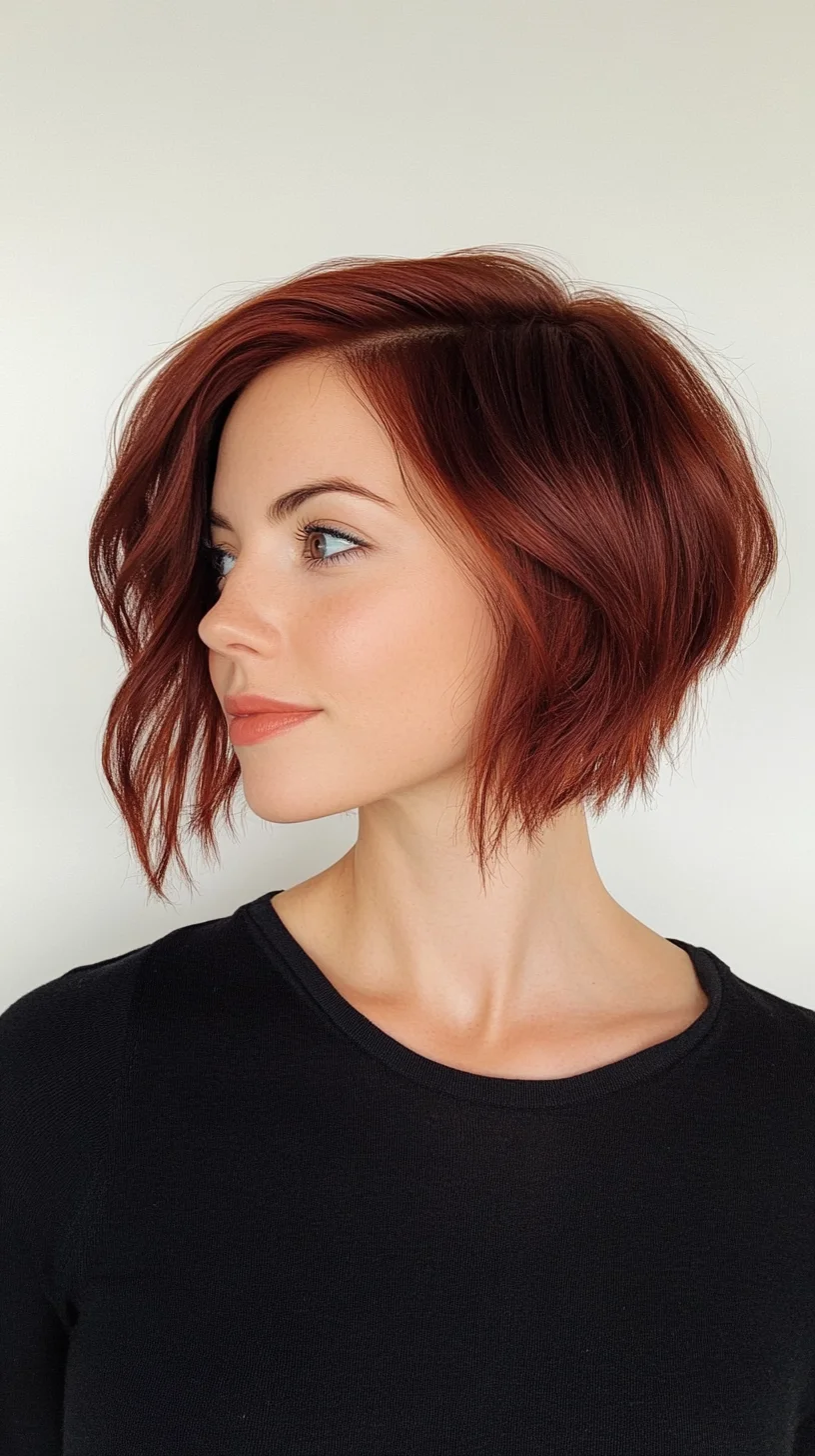 Effortlessly Chic: The Textured Lob with Stunning Red Undertones