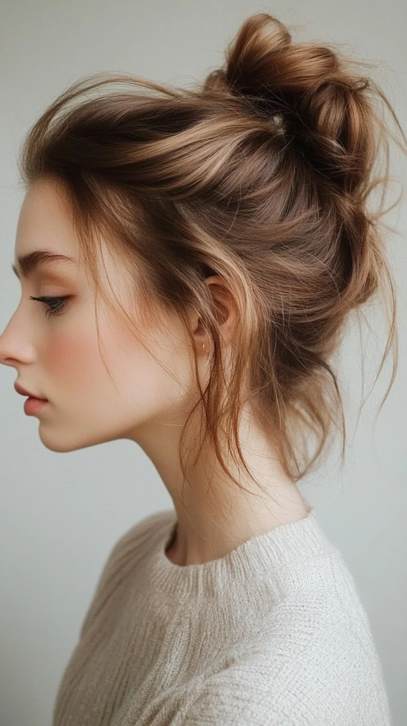 Effortlessly Chic: The Textured Messy Bun for a Modern Look