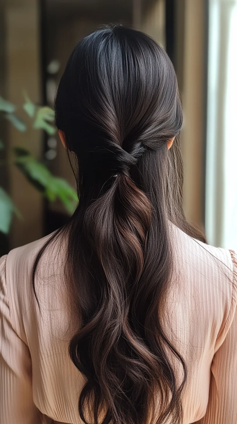 Effortlessly Chic Twisted Half-Up Hairstyle for Elegant Charm