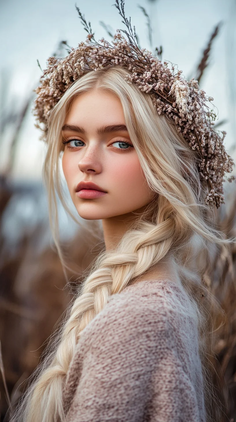 Effortlessly Enchanting: The Bohemian Goddess Braid with Floral Accents