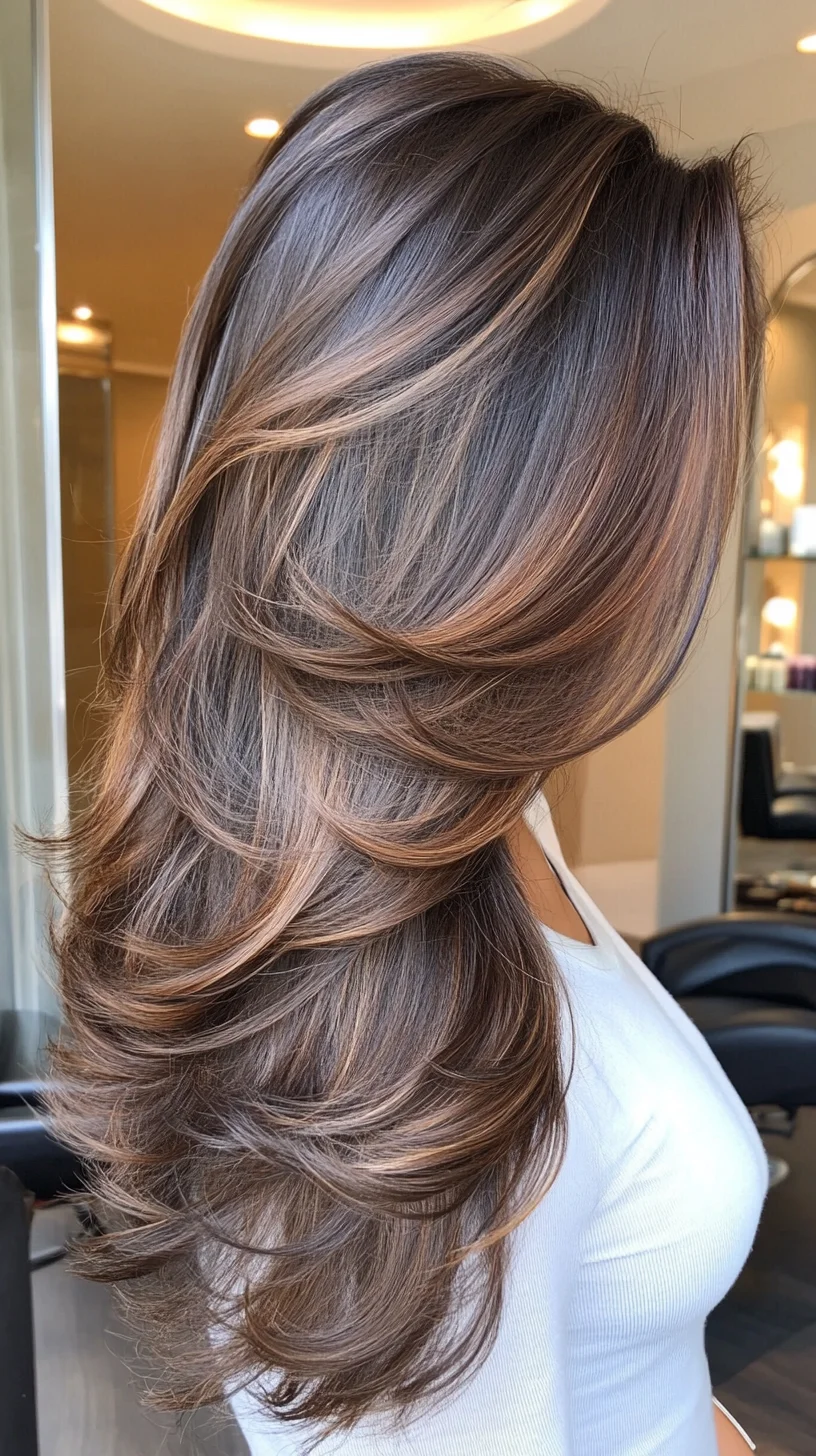 Effortlessly Glamorous Layered Waves with Stunning Highlights