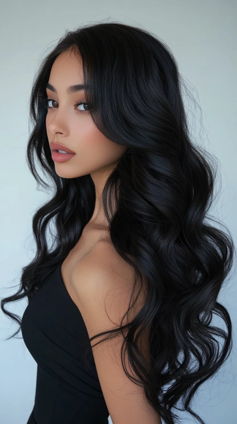 Effortlessly Glamorous: Luxurious Long Waves with Impressive Shine