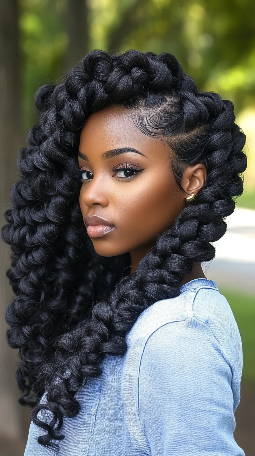 Effortlessly Glamorous: The Bold Twisted Cascade Hairstyle