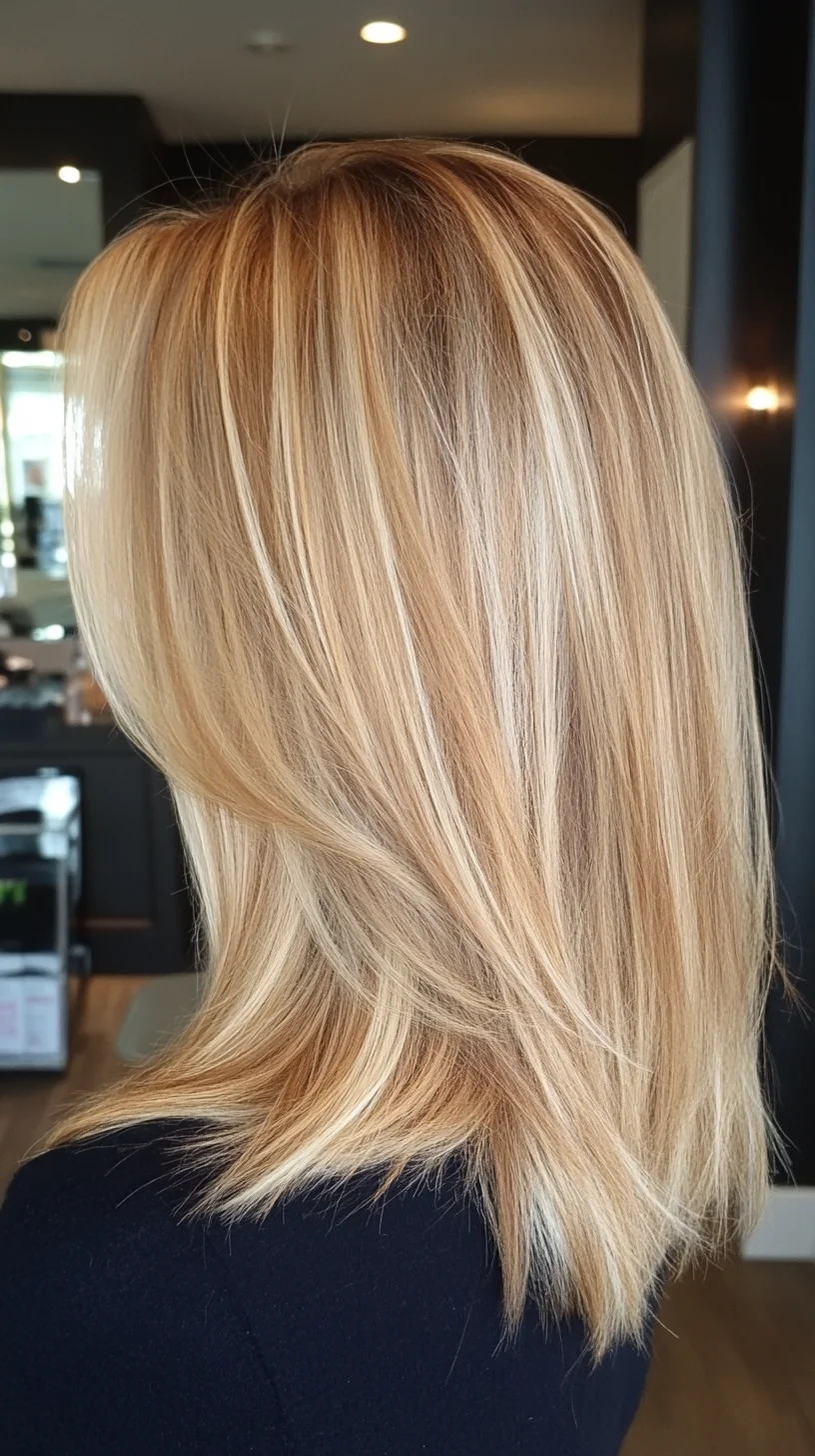 Effortlessly Radiant: The Stunning Blonde Layered Hairstyle