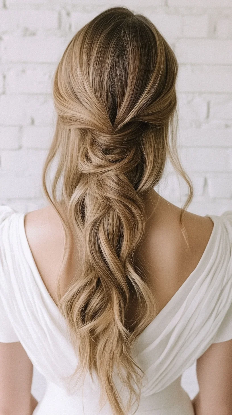 Effortlessly Romantic Loose Waves with Chic Twist Detail