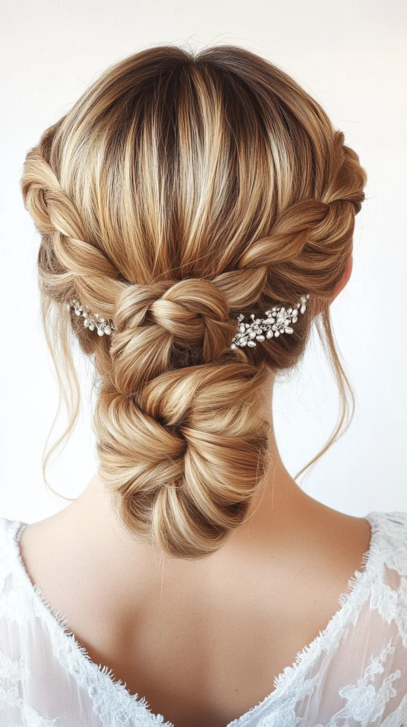 Elegant Braided Chignon with Stunning Accessory Flourish