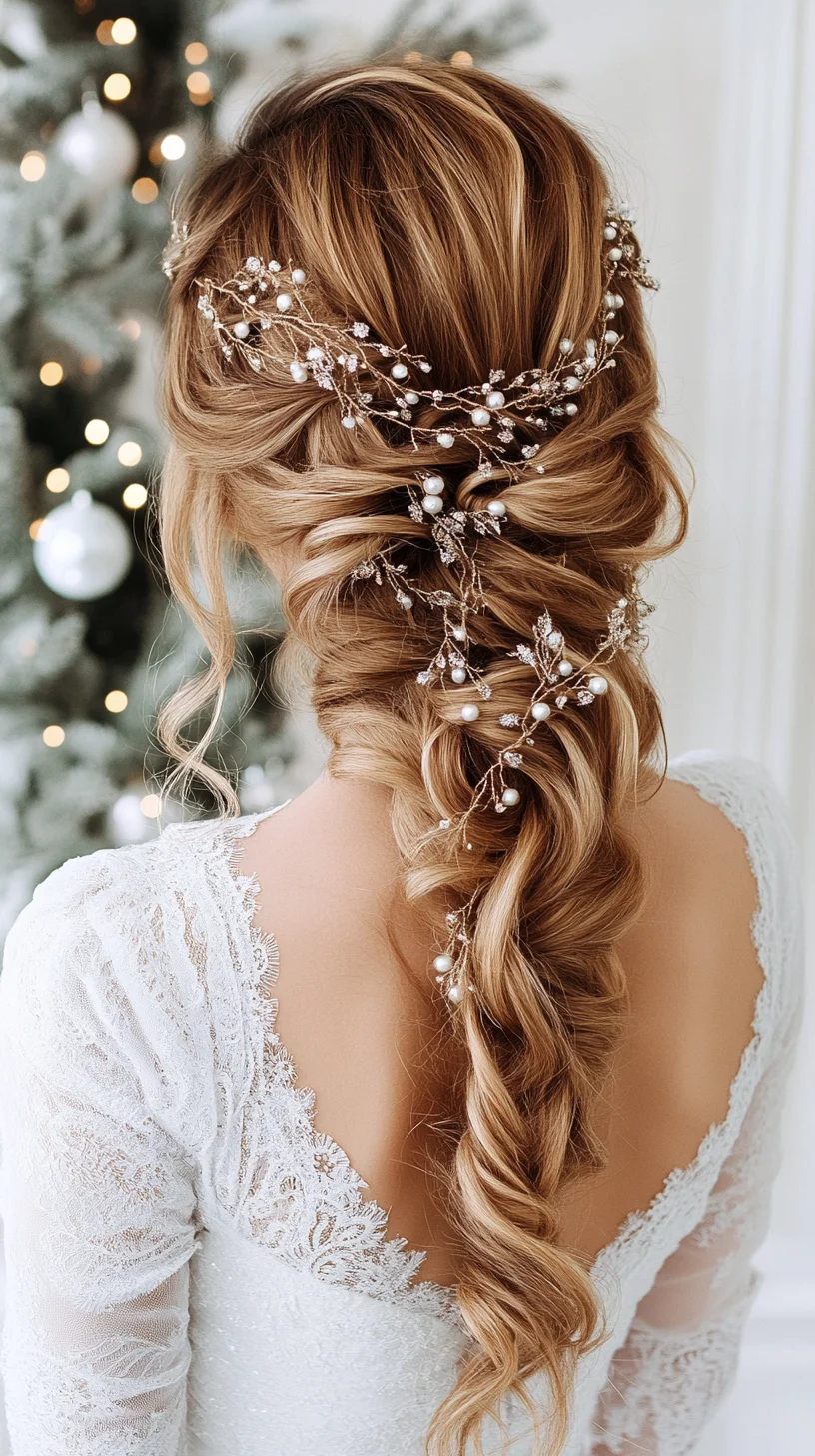 Elegant Braided Updo with Delicate Floral Accents for a Romantic Look