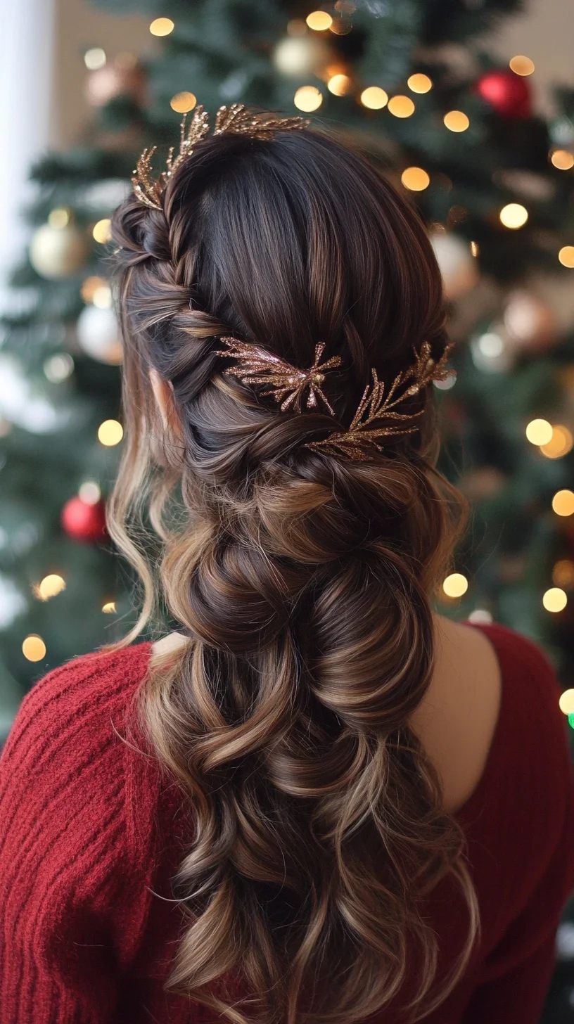 Elegant Twisted Half-Updo with Glamorous Accents for Every Occasion