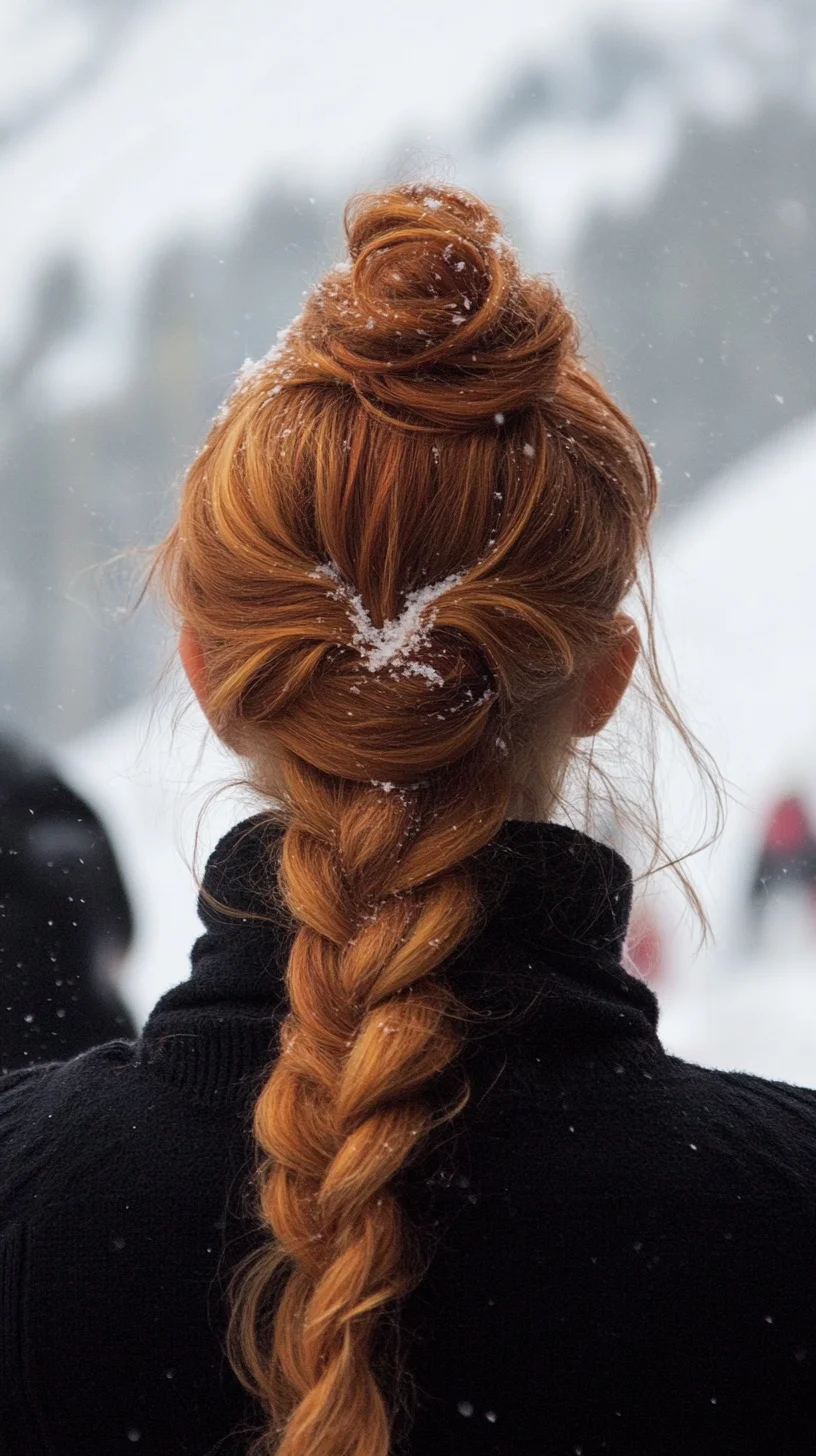 Elegant Twisted Updo with a Braid: Perfect for Winter Adventures