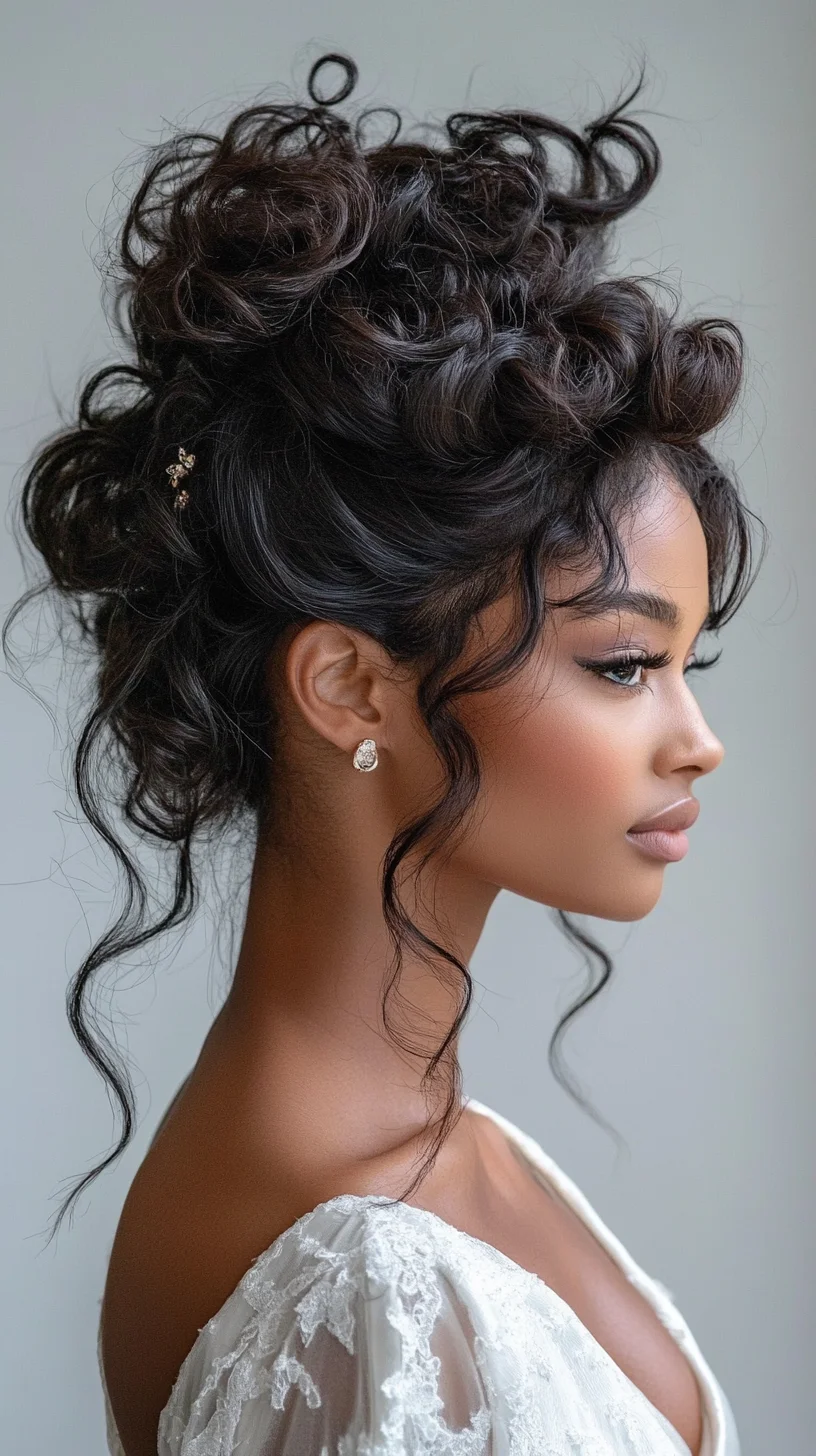 Elegant Voluminous Updo with Defined Curls for a Stunning Look