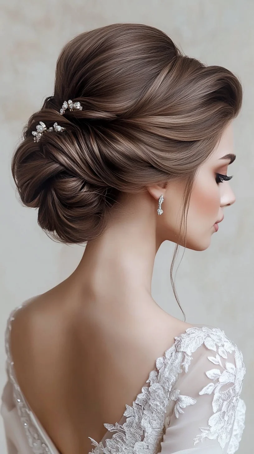 Elevate Elegance: The Timeless Chignon with Sparkling Hair Accessories