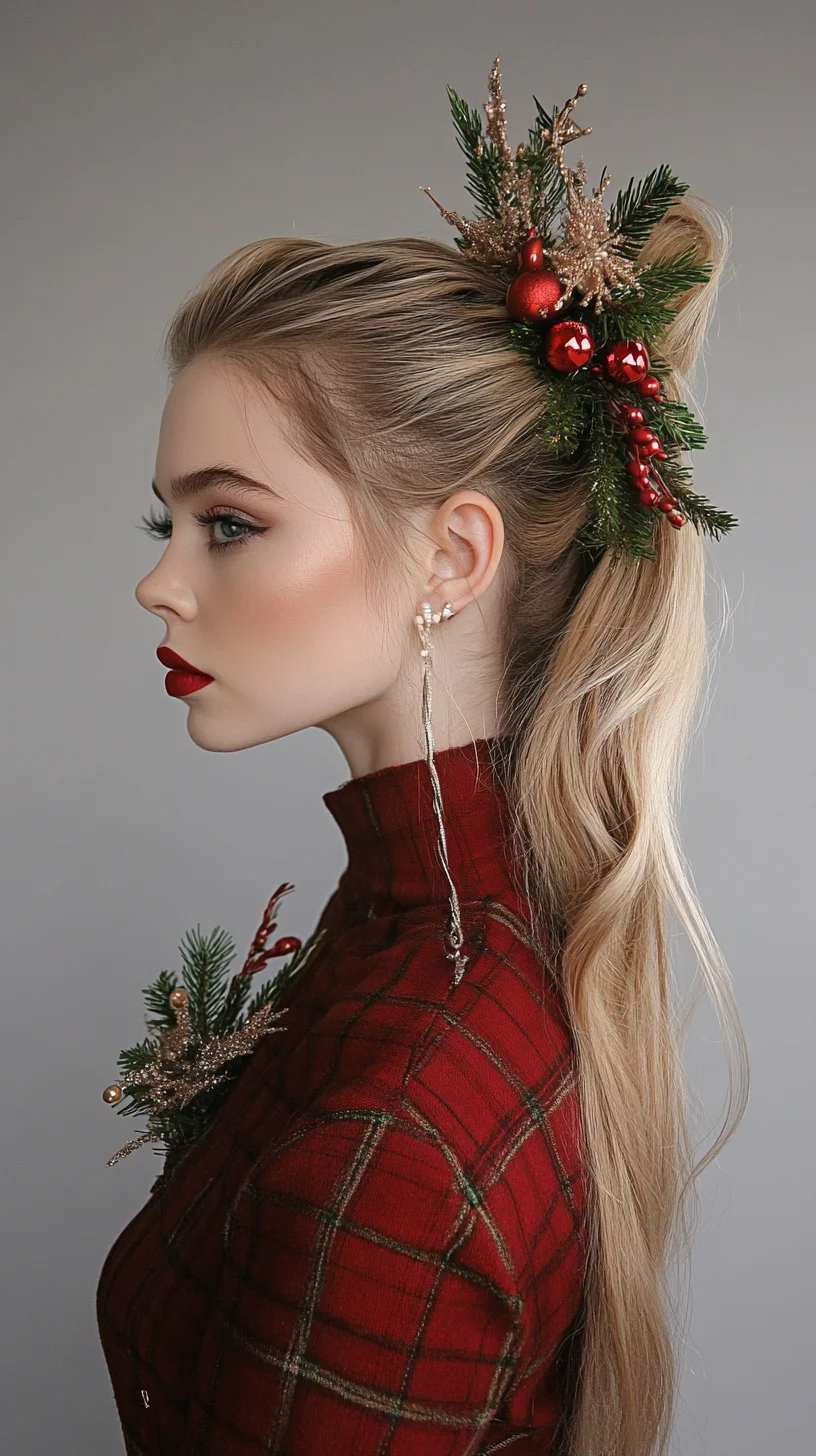 Elevate Your Holiday Look with a Glamorous Festive Ponytail