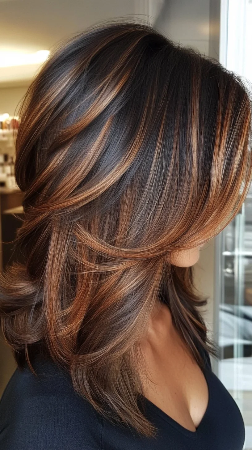 Elevate Your Look with Luscious Layers and Warm Caramel Highlights