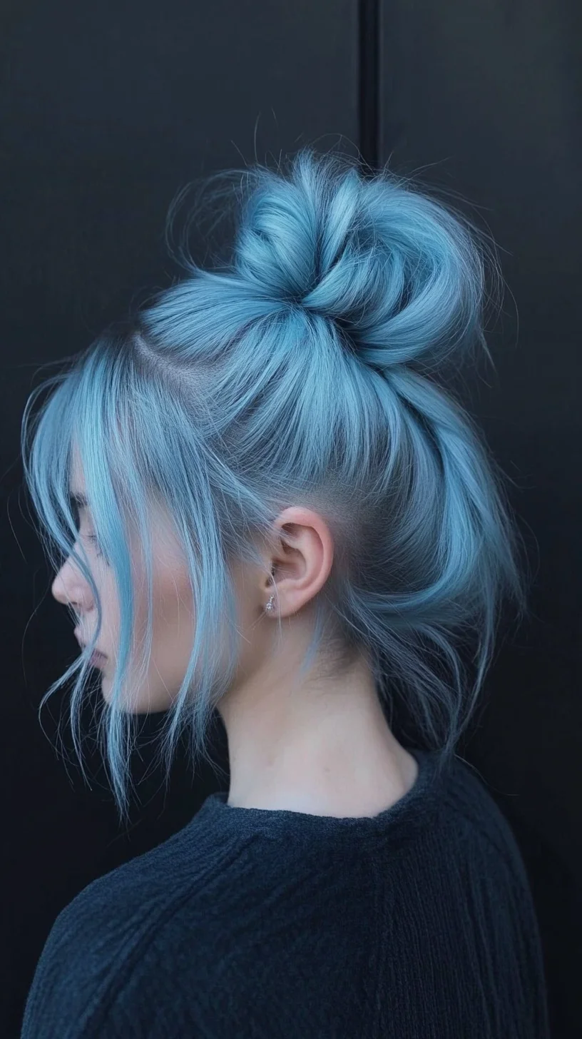 Elevate Your Look with this Chic Blue Half-Bun Hairstyle