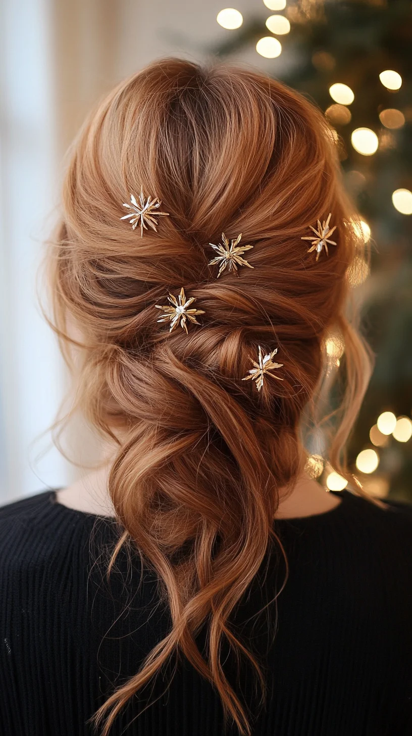 Elevate Your Look with this Romantic Twisted Updo Adorned with Sparkling Accents