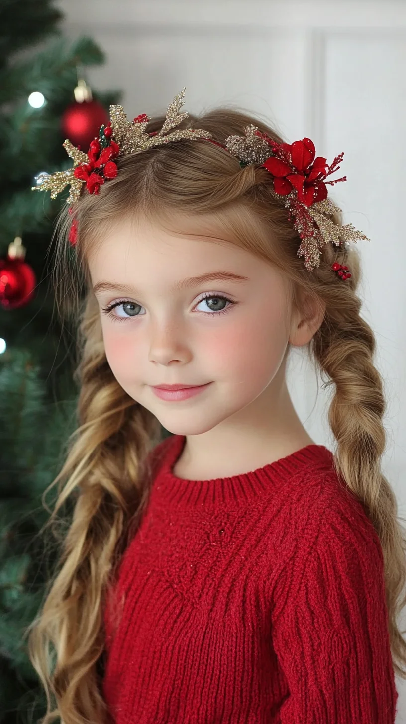 Embrace Enchantment: Braided Styles with Festive Floral Accents for Little Ones