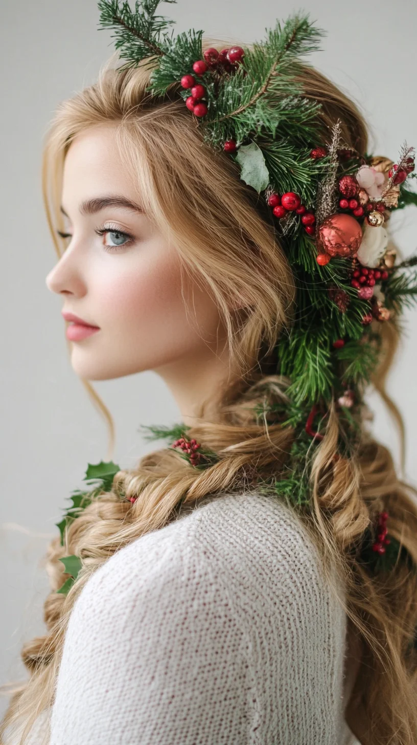 Embrace Nature's Elegance: Whimsical Holiday-Inspired Hairstyle