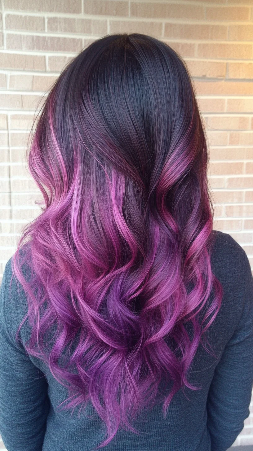 Embrace the Bold: Stunning Purple Ombre Waves for a Vibrant Look