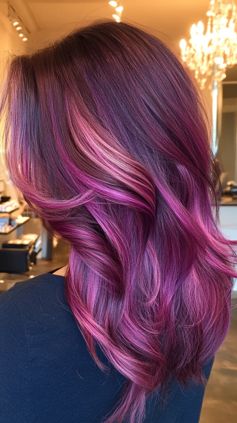 Embrace Vibrancy: Luscious Purple Ombre Waves for a Stunning Transformation