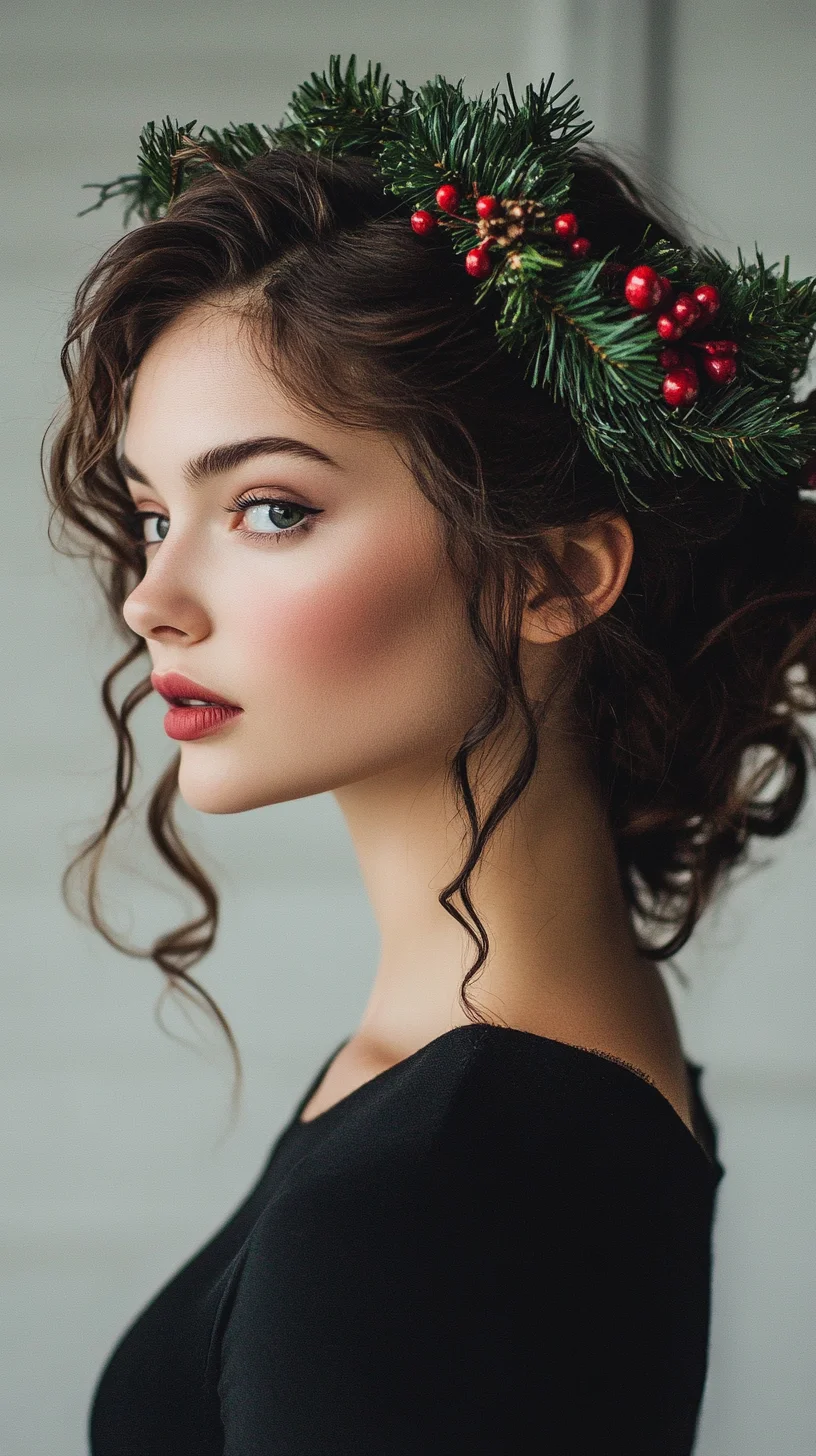 Embrace Whimsical Elegance with a Festive Curly Hairstyle