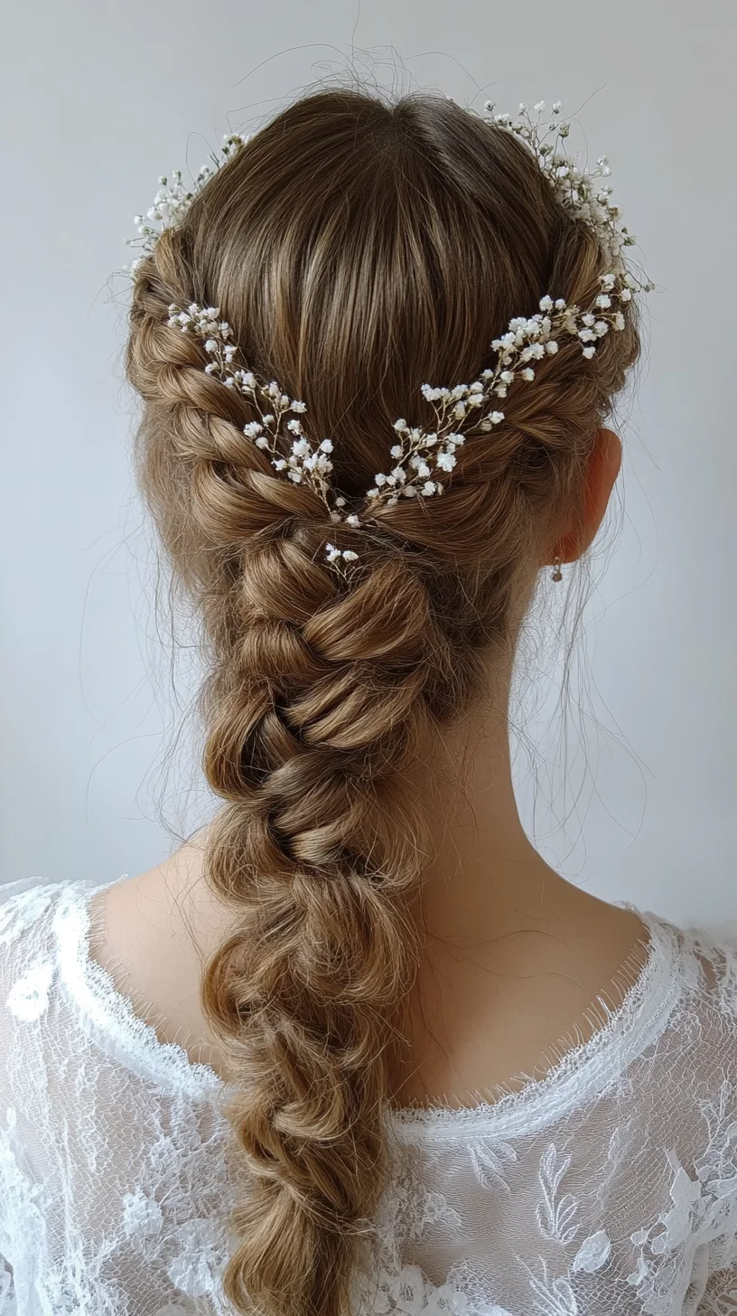 Enchanting Braided Updo with Floral Accents for a Dreamy Look