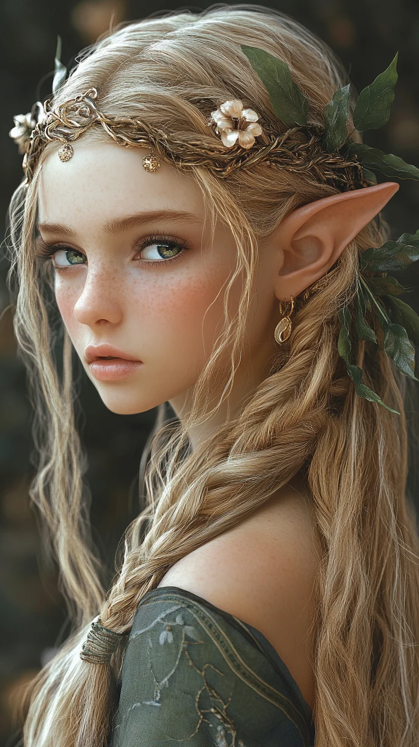 Ethereal Braided Elegance: A Timeless Elven-Inspired Hairstyle