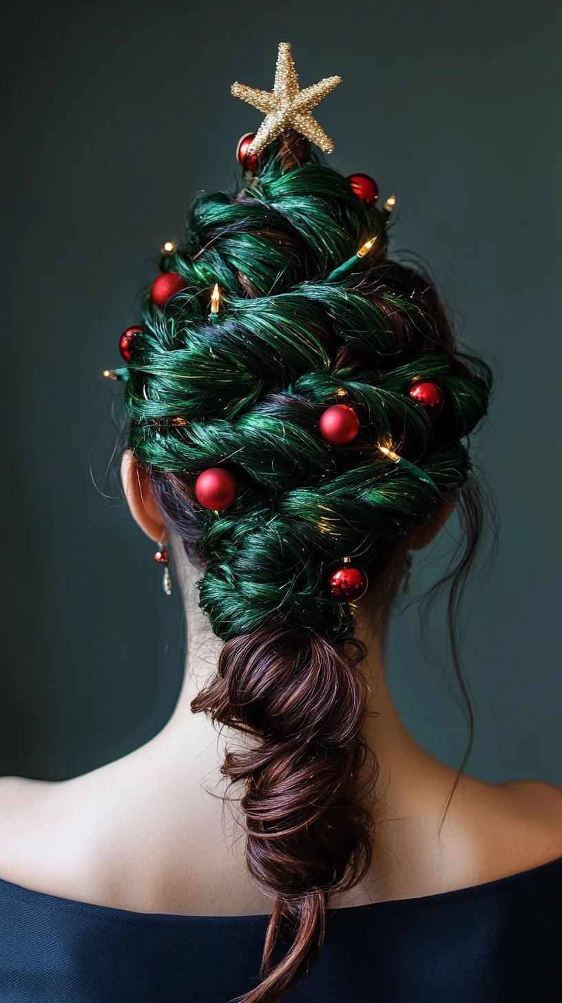 Festive Braided Christmas Tree: A Hairdo That Celebrates the Holiday Spirit!