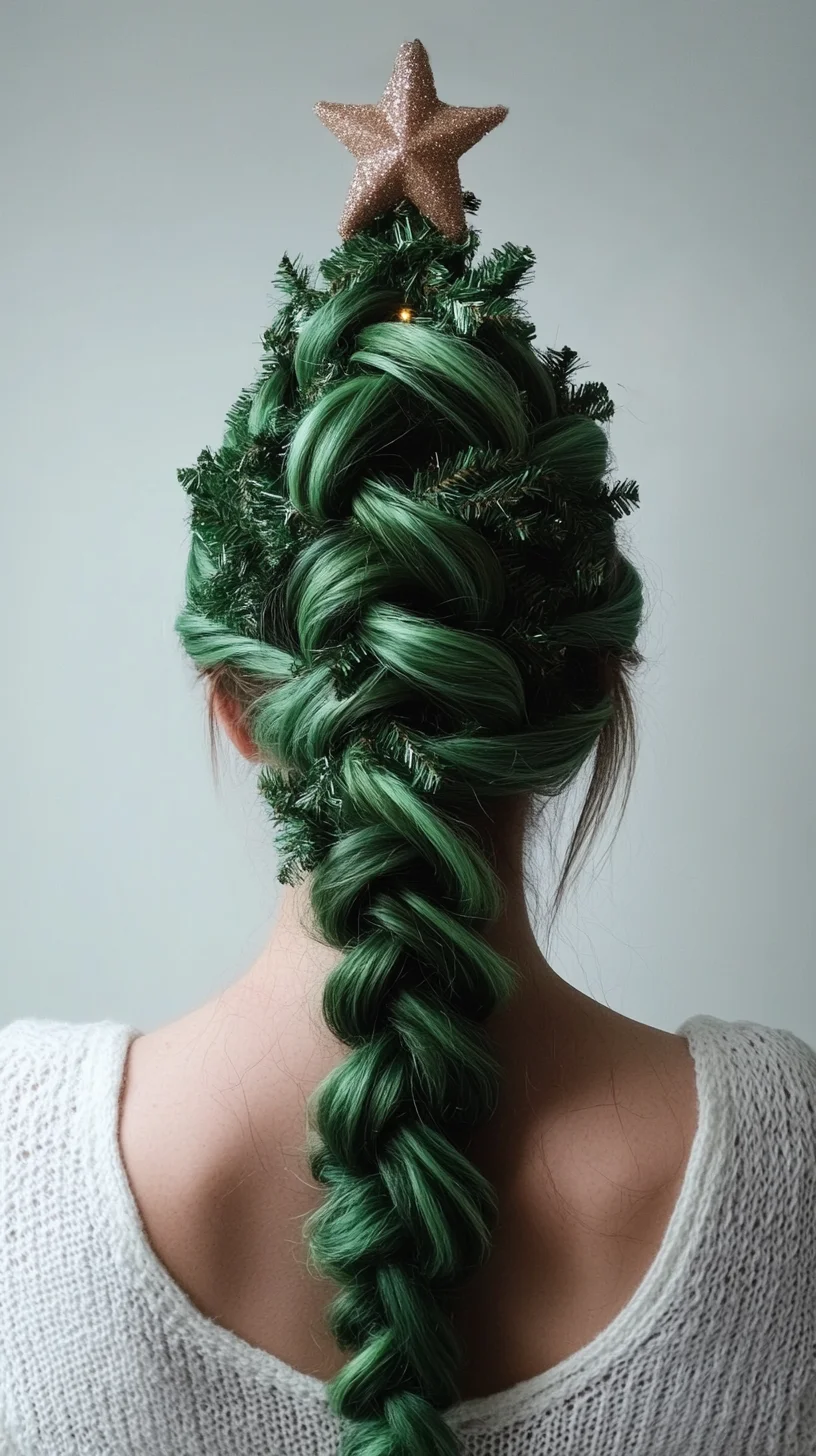 Get Festive with This Creative Christmas Tree Braid Hairstyle